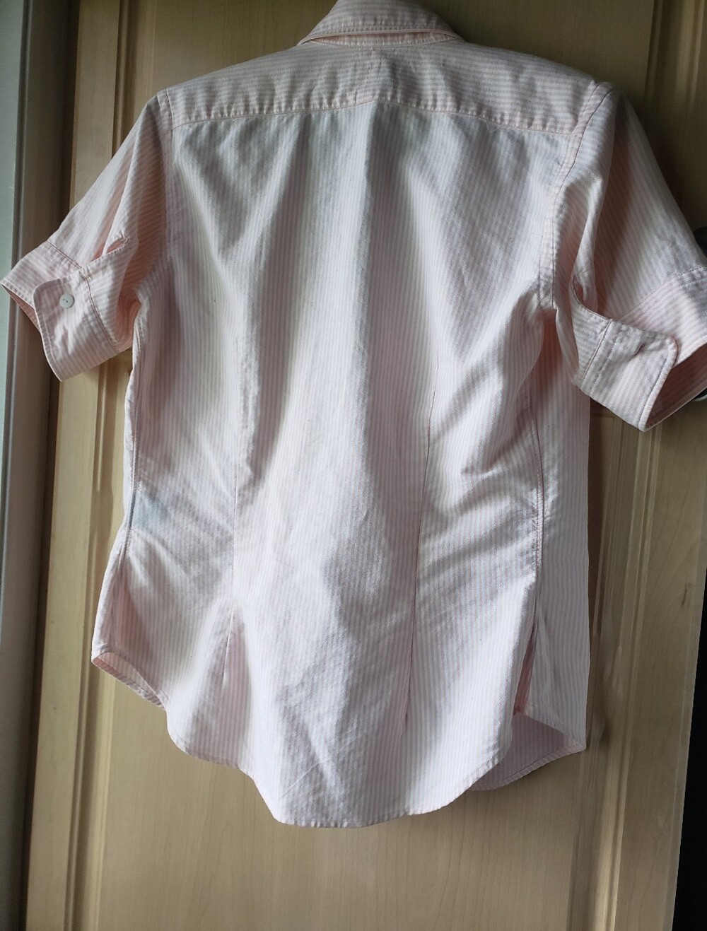 Ralph Lauren Light Pink Striped Short Sleeve Button-Down Shirt - Picture 5 of 5